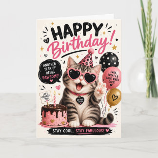 Lustige Katzen-Geburtstagskarte für jeden Karte