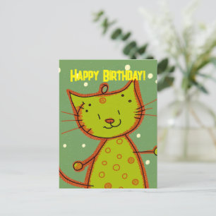 Lustige Katzen-Geburtstagspostkarte für Katzenlieb Postkarte