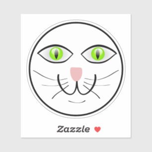 Lustige Katzen-Gesicht Cartoon-29034 Aufkleber