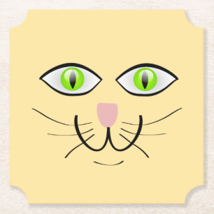 Lustige Katzen-Gesicht Cartoon-29034 Untersetzer