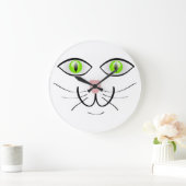 lustige Katzen Gesicht Große Wanduhr (Zuhause)
