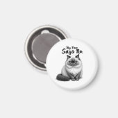 Lustige Katzen-Gesicht-Illustration – Minimale nie Magnet (Vorderseite/Rückseite)