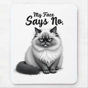 Lustige Katzen-Gesicht-Illustration – Minimale nie Mousepad