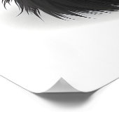 Lustige Katzen-Gesicht-Illustration – Minimale nie Poster (Ecke)