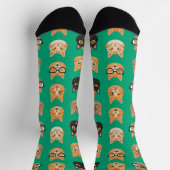 Lustige Katzen-Gesichter Muster-Crewsocken Socken (Oben)