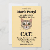Lustige Katzen-Gesichtsfilm-Party Einladung (Vorderseite)