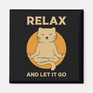 Lustige Katzen-Grafik Yoga Zen Meditation  Magnet