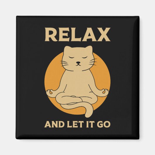 Lustige Katzen-Grafik Yoga Zen Meditation  Magnet (Vorne)