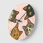 Lustige Katzen Große Wanduhr (Winkel)