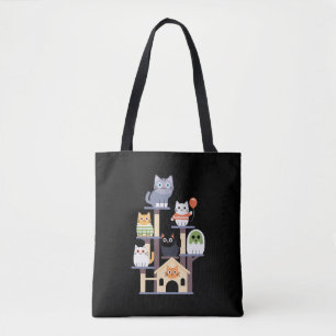 Lustige Katzen-Horrorfilme Süß Halloween Katze Kät Tasche
