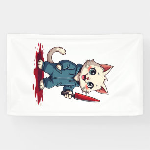 Lustige Katzen-Horrorfilme Süßes Halloween für Kat Banner