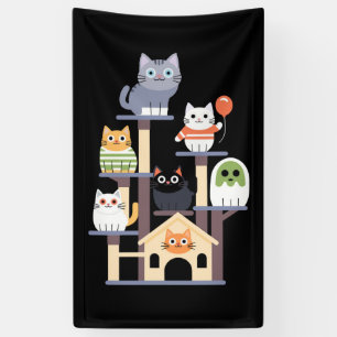 Lustige Katzen-Horrorfilme Süßes Halloween-Katze-K Banner