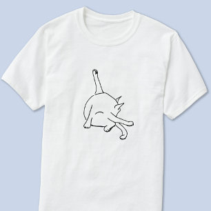 Lustige Katzen-Humor-Linienkunst T-Shirt