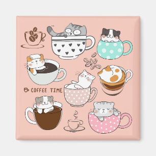 Lustige Katzen Kaffee Magnet
