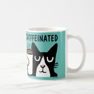 Lustige Katzen-Kaffee-Tasse, CATFFEINATED Kaffeetasse