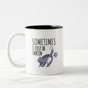 Lustige Katzen-Kaffeetasse, Meme-Gag-Geschenk für Zweifarbige Tasse