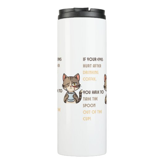 Lustige Katzen-Kaffeetasse Thermosbecher (Rückseite)