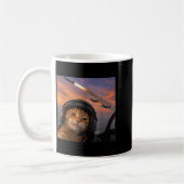 Lustige Katzen-Kampfjetpilot-Selfie-Trupp-Meme-Kit Kaffeetasse (Links)