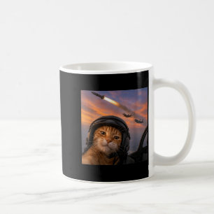 Lustige Katzen-Kampfjetpilot-Selfie-Trupp-Meme-Kit Kaffeetasse