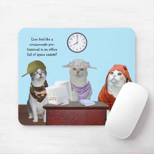 Lustige Katzen-/Kätzchen-Büro-Mitarbeiter Mousepad (Mit Mouse)