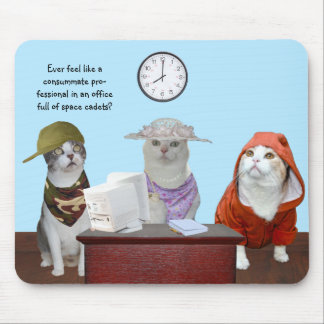Lustige Katzen-/Kätzchen-Büro-Mitarbeiter Mousepad