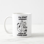 Lustige Katzen-Kooperationskollegen Büro Kaffeetasse (Links)