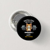 Lustige Katzen-Krafttraining-Übung Fitnessstudio F Button (Vorne & Hinten)