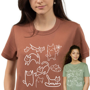 Lustige Katzen Kritzeleien T-Shirt