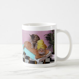 Lustige Katzen-Massage Kaffeetasse