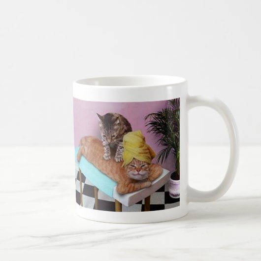 Lustige Katzen-Massage Kaffeetasse (Rechts)