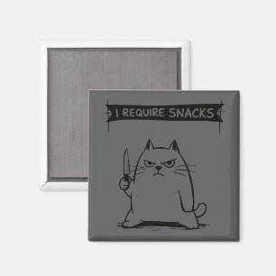 Lustige Katzen-Meme Ich brauche Snacks Magnet