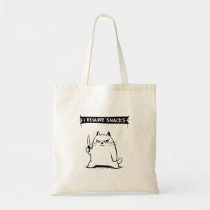 Lustige Katzen-Meme Ich brauche Snacks Tragetasche