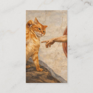 Lustige Katzen-Meme-Kunst: Schöpfung Adams mit Kat Begleitkarte