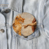 Lustige Katzen-Meme-Kunst: Schöpfung Adams mit Kat Button (Beispiel)