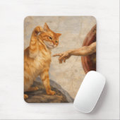 Lustige Katzen-Meme-Kunst: Schöpfung Adams mit Kat Mousepad (Mit Mouse)