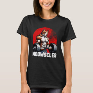 Lustige Katzen-Meowscles-Gym-Hanteltraining Katzen T-Shirt