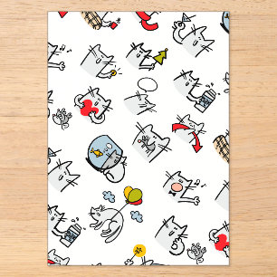 Lustige Katzen, Milch und Magie. Acryleinladungen