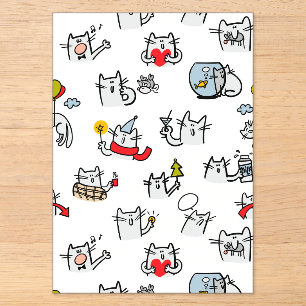 Lustige Katzen, Milch und Magie. Acryleinladungen