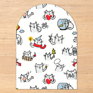 Lustige Katzen, Milch und Magie. Acryleinladungen