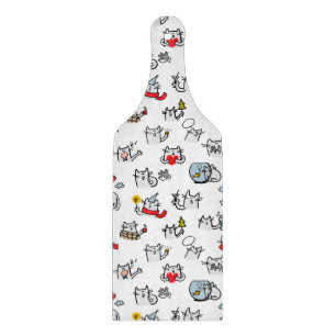 Lustige Katzen, Milch und Magie. Schneidebrett