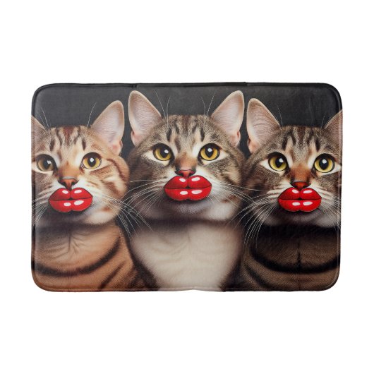 Lustige Katzen mit Botox Badematte (Vorderseite)