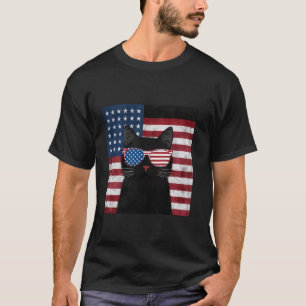 Lustige Katzen mit USA-Flagge zum Memorial Day 4. T-Shirt