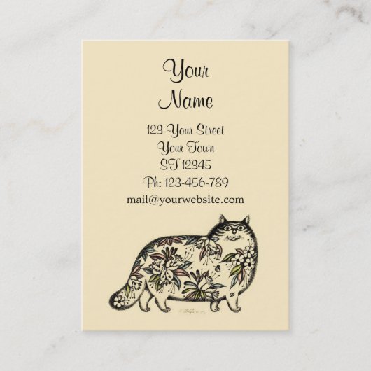 Lustige Katzen-mollige Karte (Vorderseite)