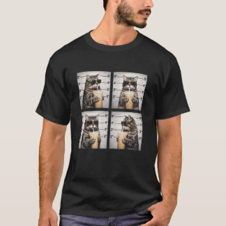 Lustige Katzen-Mugshot-Meme mit Eiscafé T-Shirt