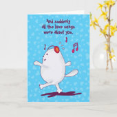 Lustige Katzen Nachricht, Blau Valentinstag Karte (Gelbe Blume)