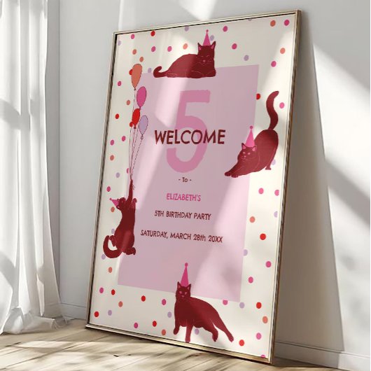 Lustige Katzen - Perfekte Geburtstagsfeier Begrüßu Poster
