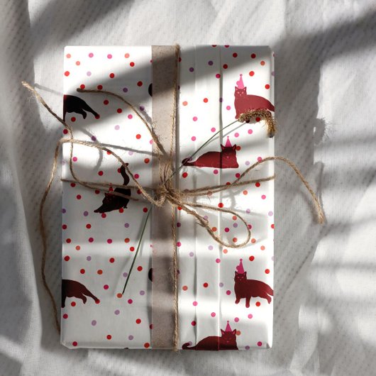 Lustige Katzen Perfekte Geburtstagsfeier Geschenkpapier Set