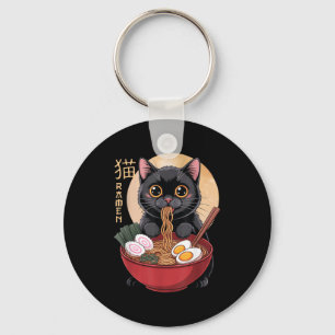 Lustige Katzen-Ramen-Grafikt-Shirts japanisch Kawa Schlüsselanhänger