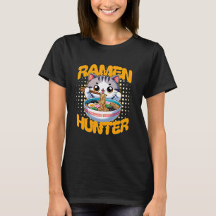Lustige Katzen Ramen Jäger Nudelliebhaber T-Shirt