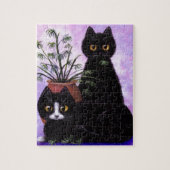 Lustige Katzen-schwarzes Smoking Creationarts Puzzle (Vertikal)